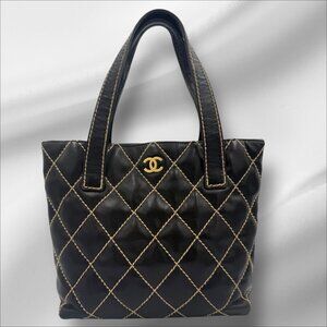 Chanel Wild Stitch Leather Tote Bag